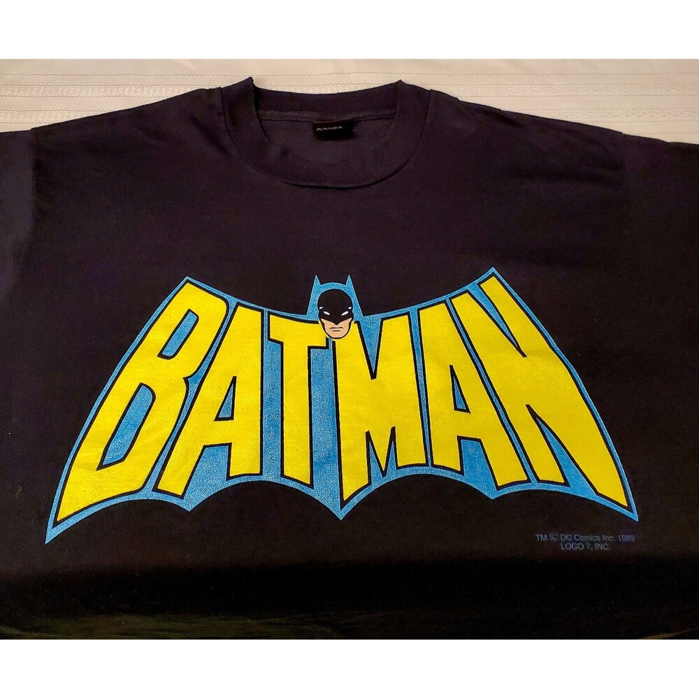 Vintage Black Men's Batman T-Shirt XL, 1989, Single Stitch,  Made in USA